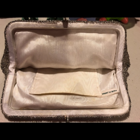 Vintage Silver Beaded Handbag Purse - Picture 2 of 5